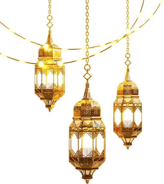 Ramadan kareem islamic lanterns cutout